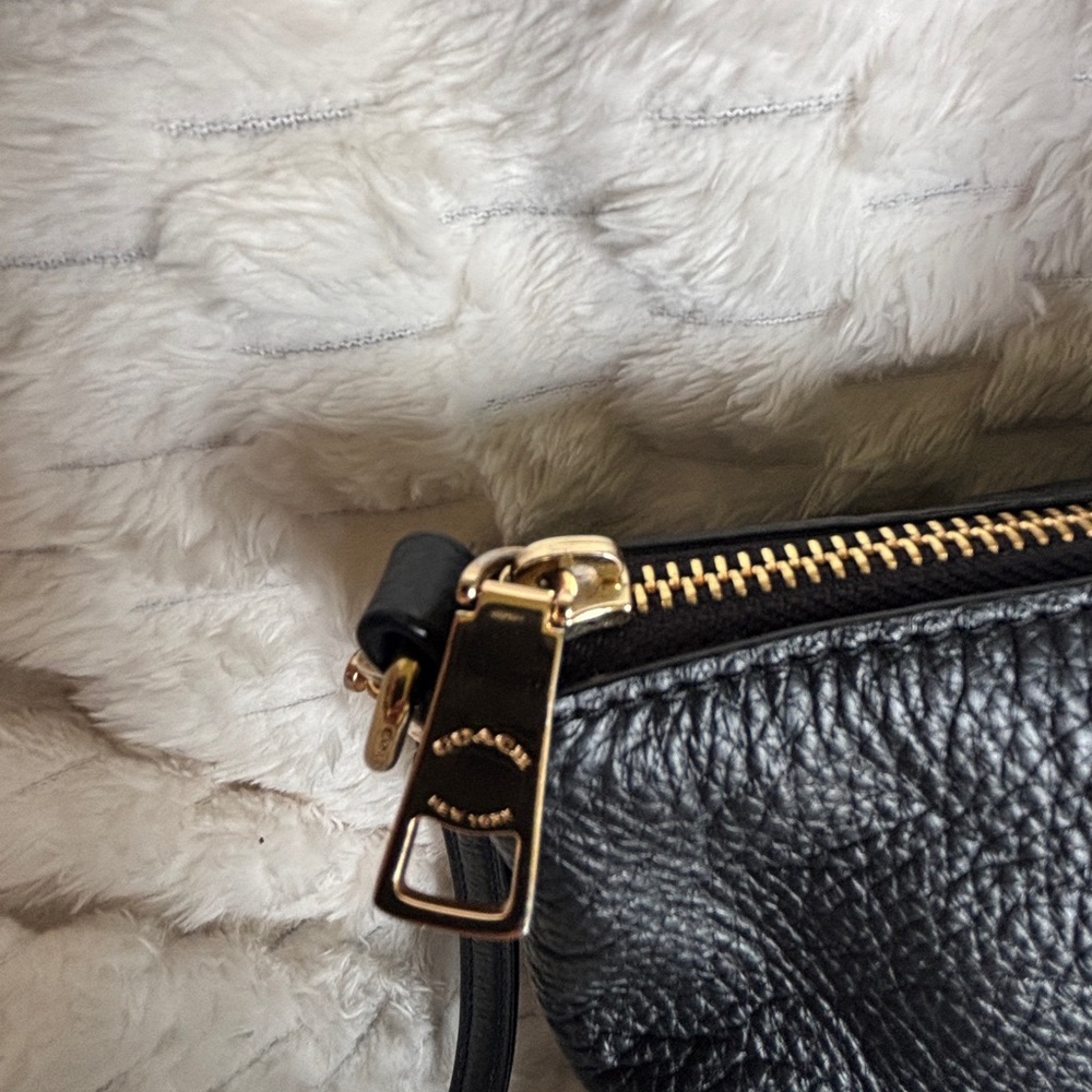 Coach New York Black Pebbled Leather Prairie Satchel Crossbody Gold Hardware - Picture 7 of 13